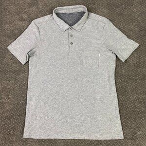 Vuori Polo Shirt Men's Medium Gray Heather Ace Golf Preppy Performance Pique